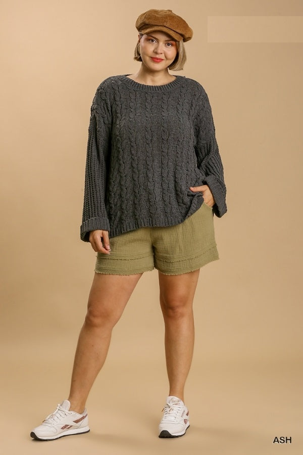 Curvy Above Basic Sweater (Ash) - Delta Swanky Girl